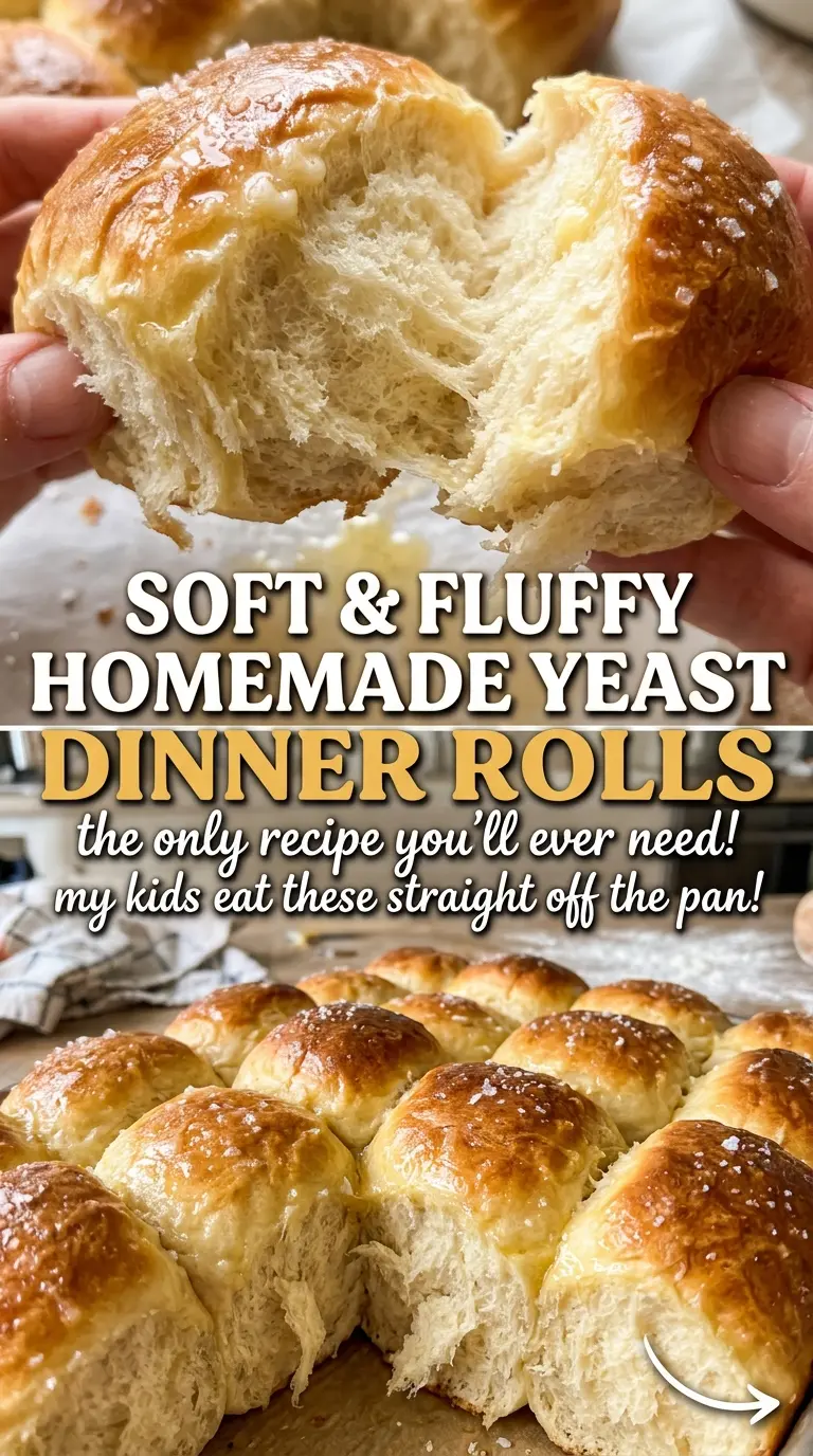 Soft and Fluffy Homemade Yeast Dinner Rolls, tender crumb