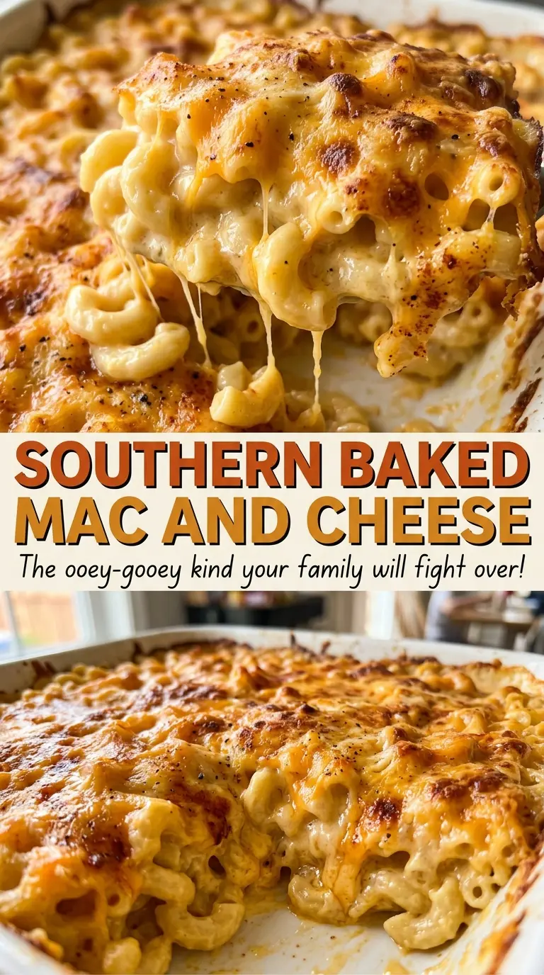 Southern Baked Mac and Cheese with cheesy custard