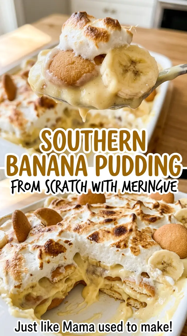 Southern banana pudding with layered wafers