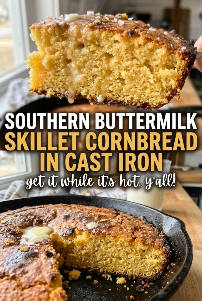 Southern Buttermilk Skillet Cornbread in Cast Iron