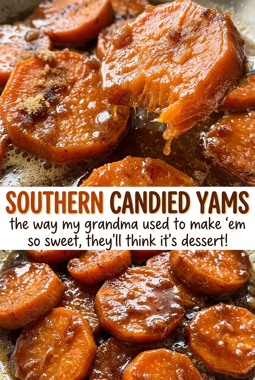 Southern Candied Yams with glossy cinnamon syrup