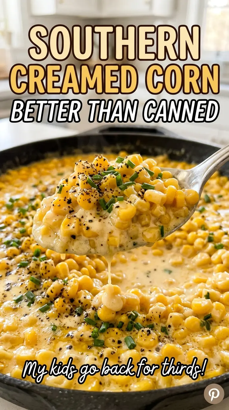 Southern creamed corn silky buttery side