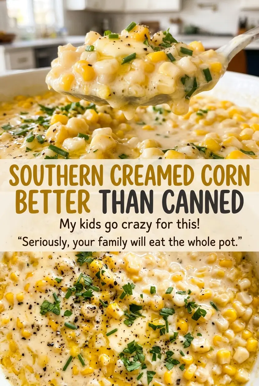 Southern creamed corn creamy golden kernels