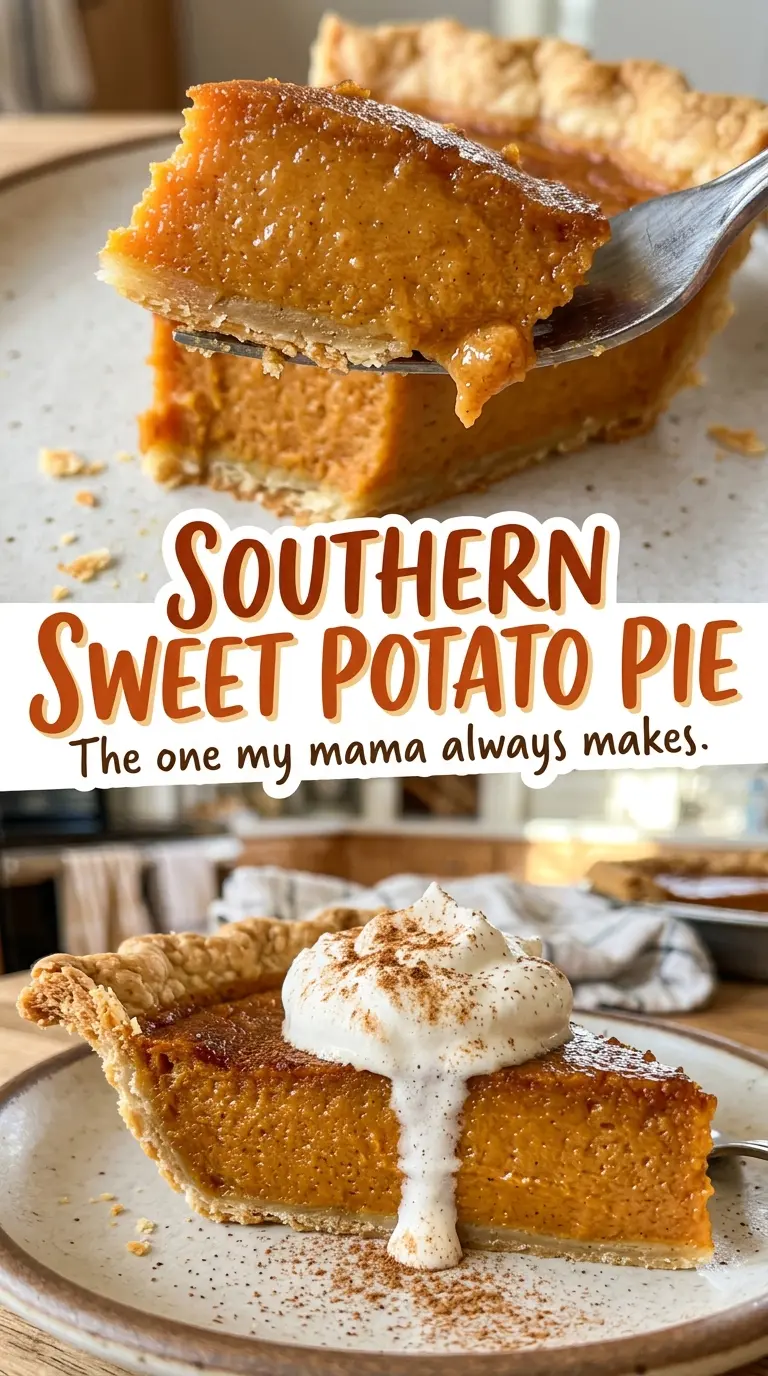 Southern sweet potato pie smooth cinnamon filling