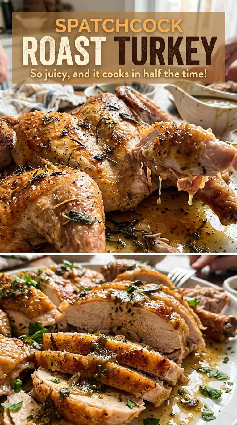 Spatchcock Roast Turkey savory herb butter
