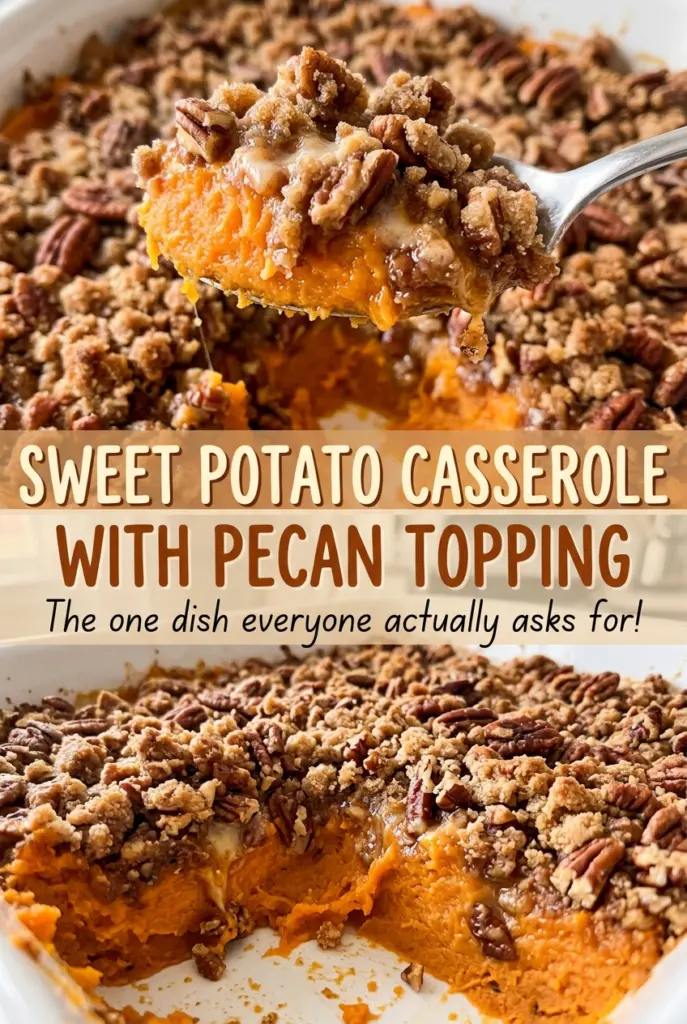 Sweet Potato Casserole with Pecan Topping