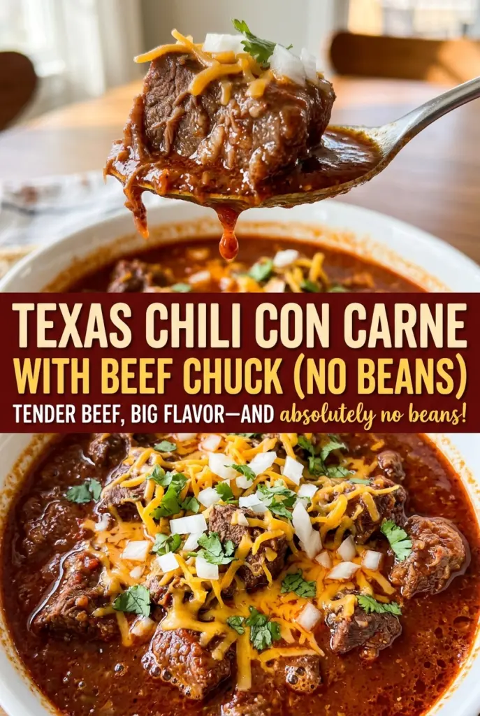 Texas Chili Con Carne with Beef Chuck (No Beans)