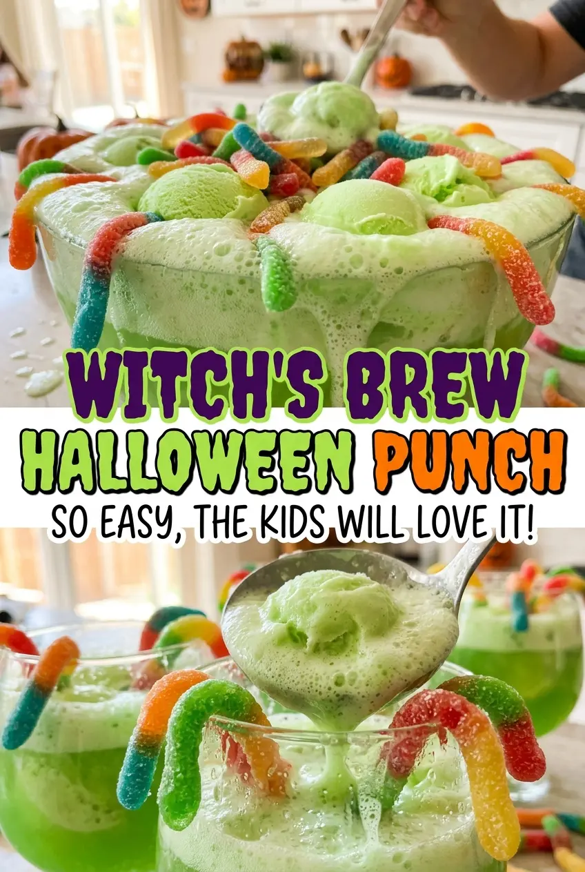 Witch's Brew Halloween Punch fizzy lime sherbet